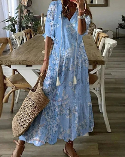 Dress : ARIA | Boho Tummy Coverage Dress in van Paper Favor
