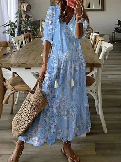 Dress : ARIA | Boho Tummy Coverage Dress in van Paper Favor