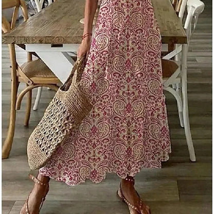 Dress : ARIA | Boho Tummy Coverage Dress in Red van Paper Favor
