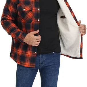 Men > Jackets : Men's OWEN Checked Jacket – Timeless Plaid Outerwear in Blue Grey van Paper Favor