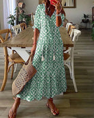 Dress : ARIA | Boho Tummy Coverage Dress in Green (Almost sold out) van Paper Favor