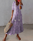 Dress : ARIA | Boho Tummy Coverage Dress in Purple (Almost sold out) van Paper Favor