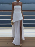 Women's Elegant strapless one-shoulder sleeveless dress