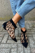 Women's LEOPARD PRINT ANKLE BOOT WITH POINTED TOE