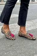 Women's ANIMAL PRINT LOAFER WITH FUCHSIA FRINGES