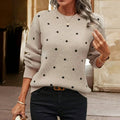 Women's Polka Dot Knit Sweater - Cozy, Timeless Knitwear