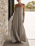 Women's Bohemian Maxi Dress with Diamanté Pattern for Elegant and