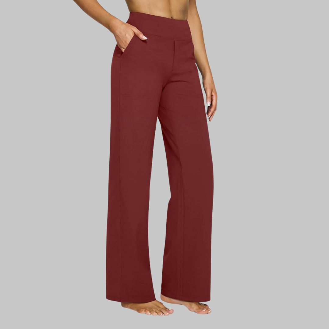 : Elara - Comfort Stretch Pants in Red van Paper Favor