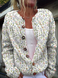 Women's Vintage Knit Cardigan Sweater — Cozy, Retro-Chic Knitwear