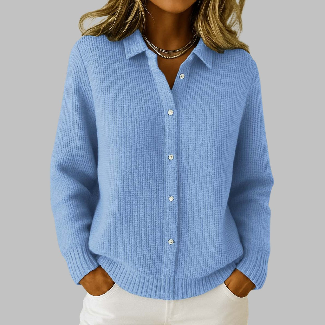 Elaine | Timeless Knit Button-Front Cardigan
