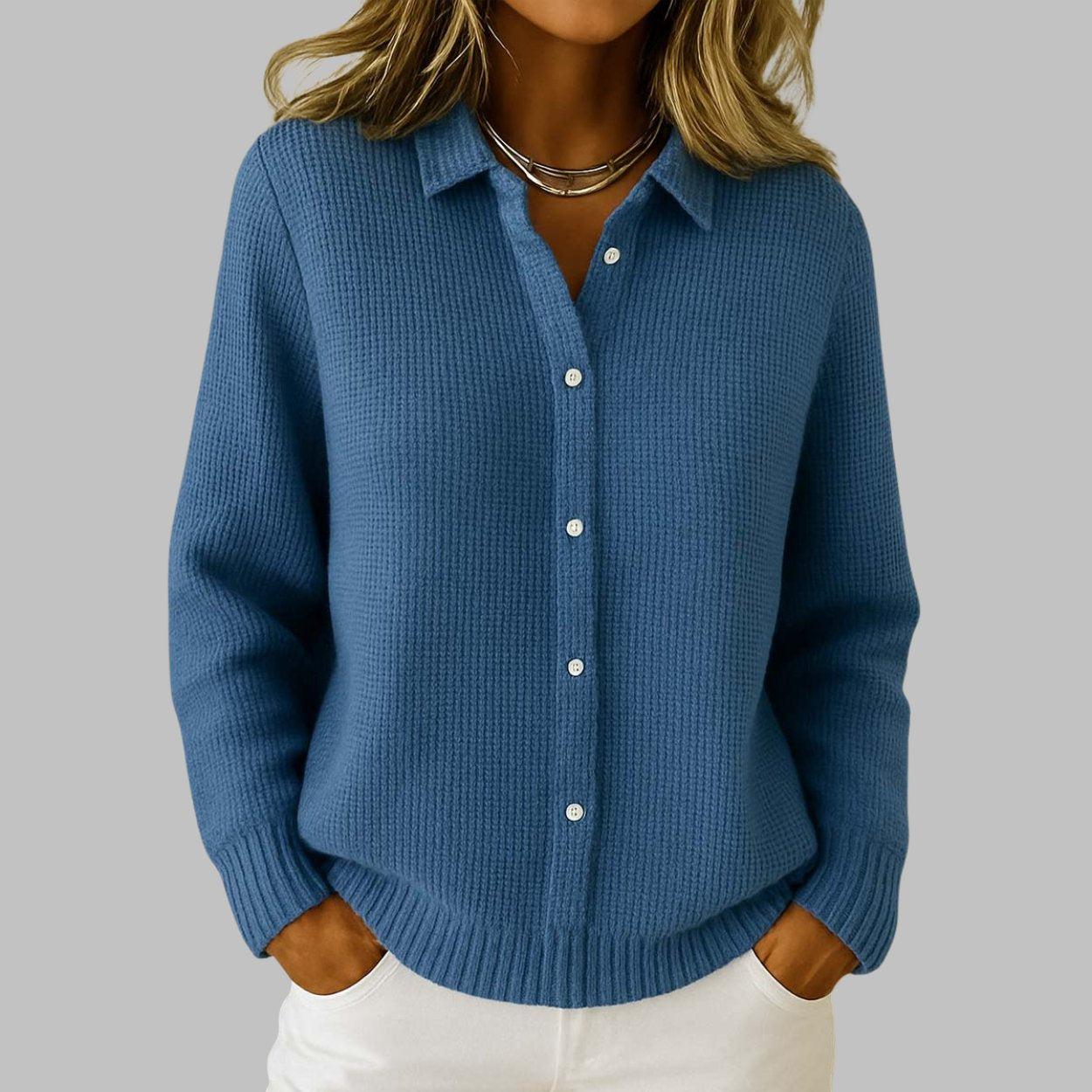 Elaine | Timeless Knit Button-Front Cardigan