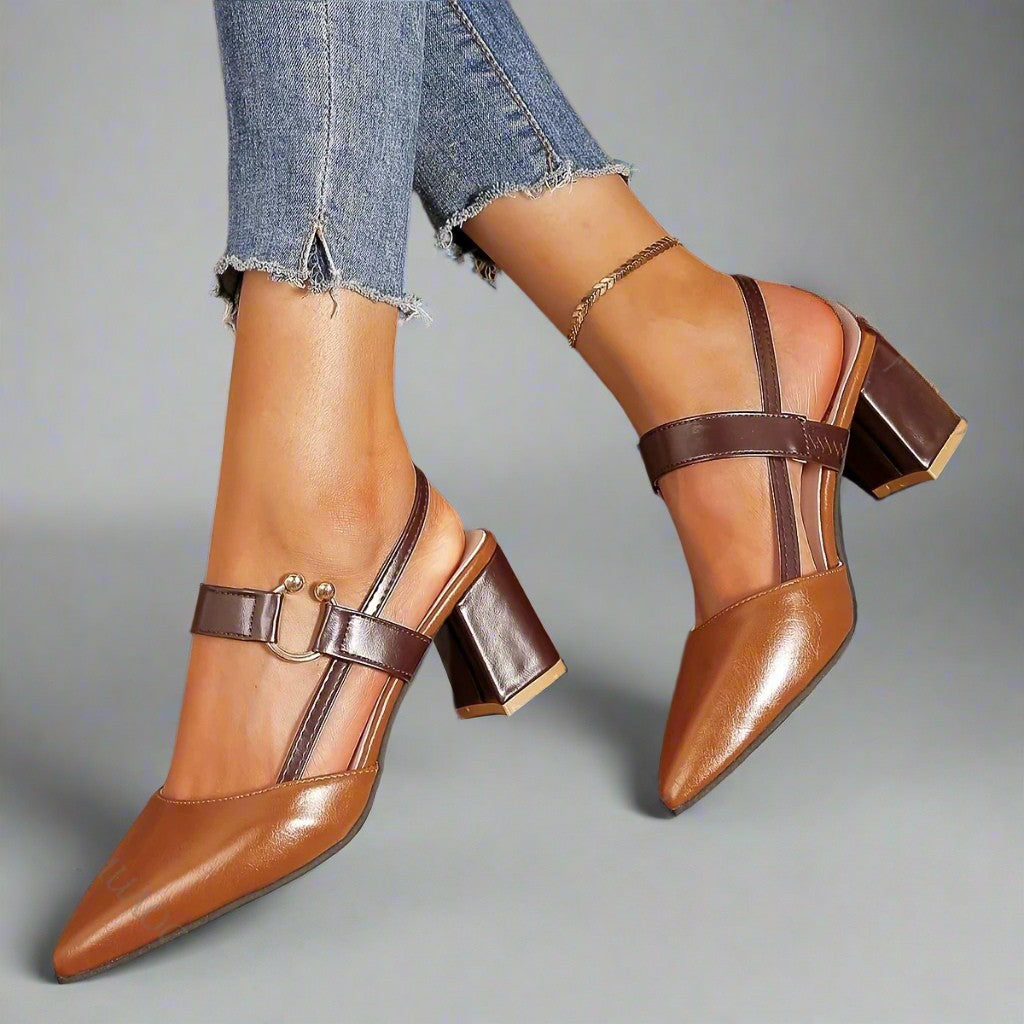 : Avalina - Grace Heels in Brown van Paper Favor