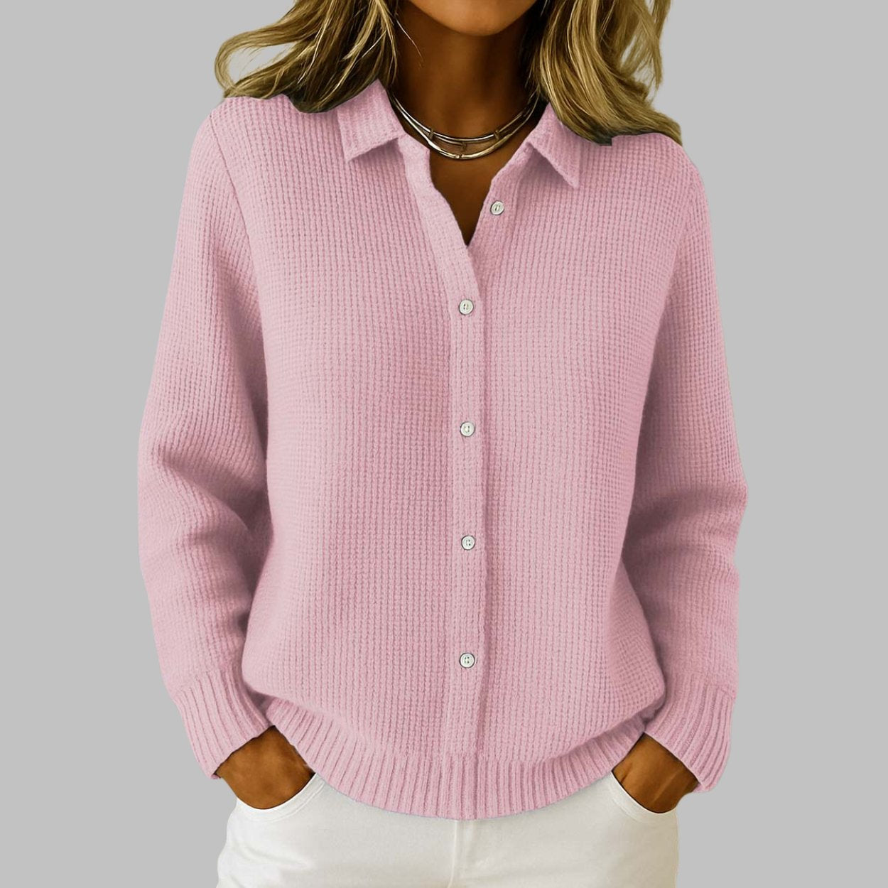 Elaine | Timeless Knit Button-Front Cardigan