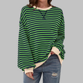 Women's Cozy Striped Knit Sweater with a Relaxed Fit