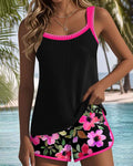 Maren Floral Print Swimsuit Tank Top with Matching Boxer Bottom