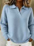 Women's Cozy Soft Knit Polo Sweater