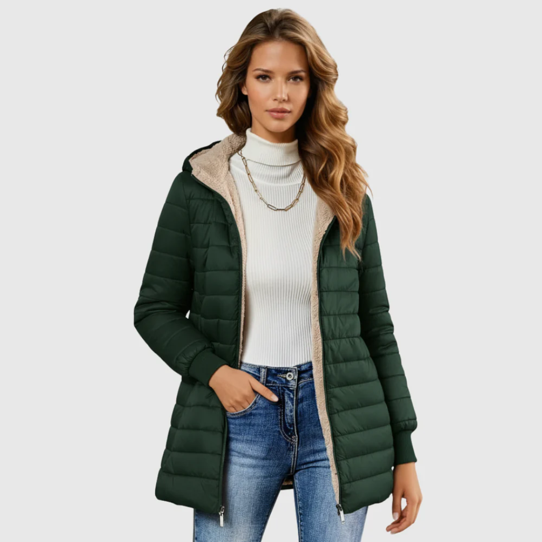 Caro Sherpa-Lined Winter Coat – Plush Warmth for Cold Weather