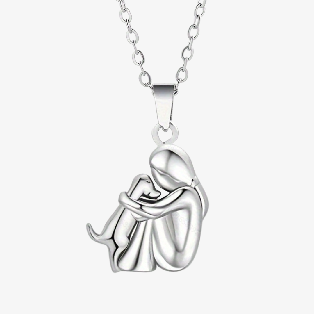 Necklace with a charming dog-shaped pendant
