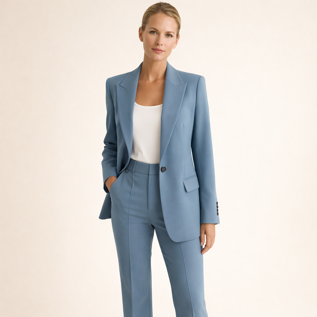 : Vanessa™ | Elegant suit set with flared trousers in Navy van Paper Favor