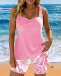 Women's Keira Feather-Print Tankini Set