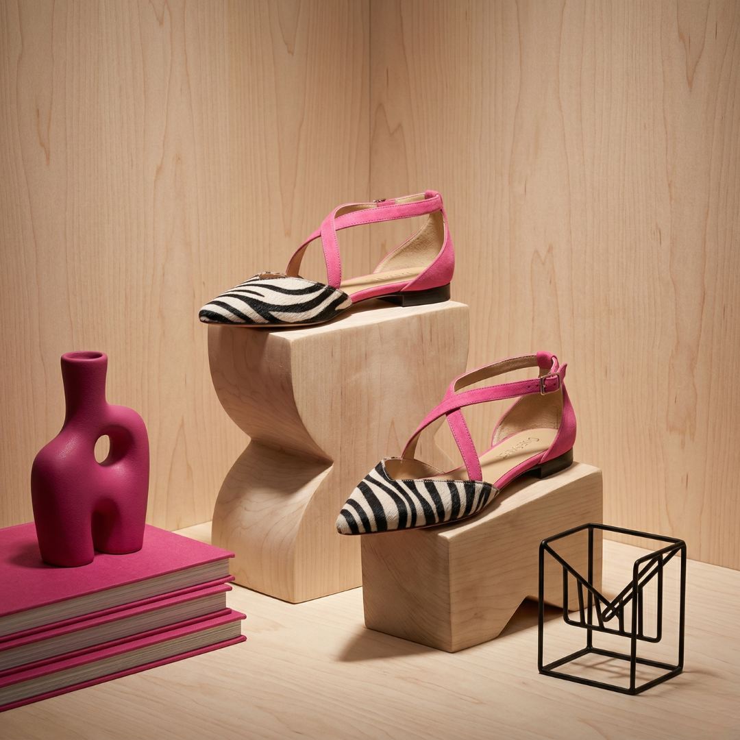 : Fern - Ballet Flats with Straps in van Paper Favor