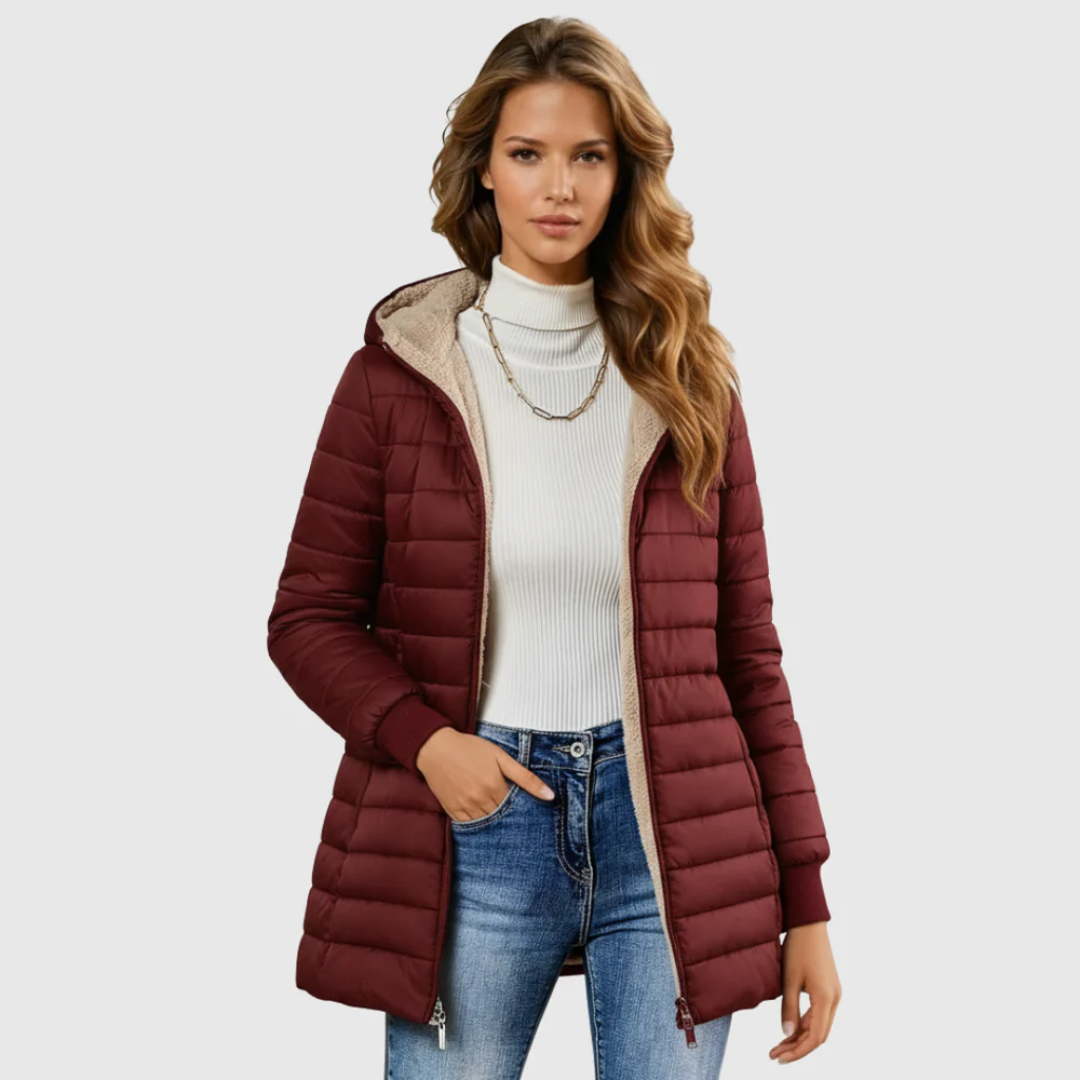 Caro Sherpa-Lined Winter Coat – Plush Warmth for Cold Weather
