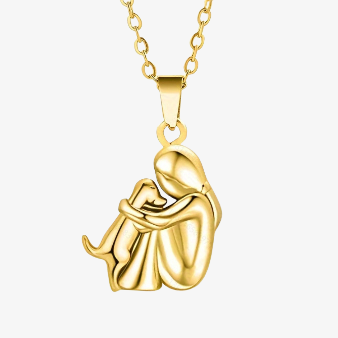 Necklace with a charming dog-shaped pendant
