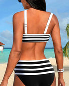 Muse® | Gestreifter Bikini mit hohem Bund