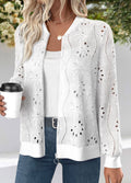Women's Claire White Jacquard Long-Sleeve Track Jacket with Stand