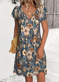 Women's Luna Multicolor Floral Print Short Dress with Split-Neck