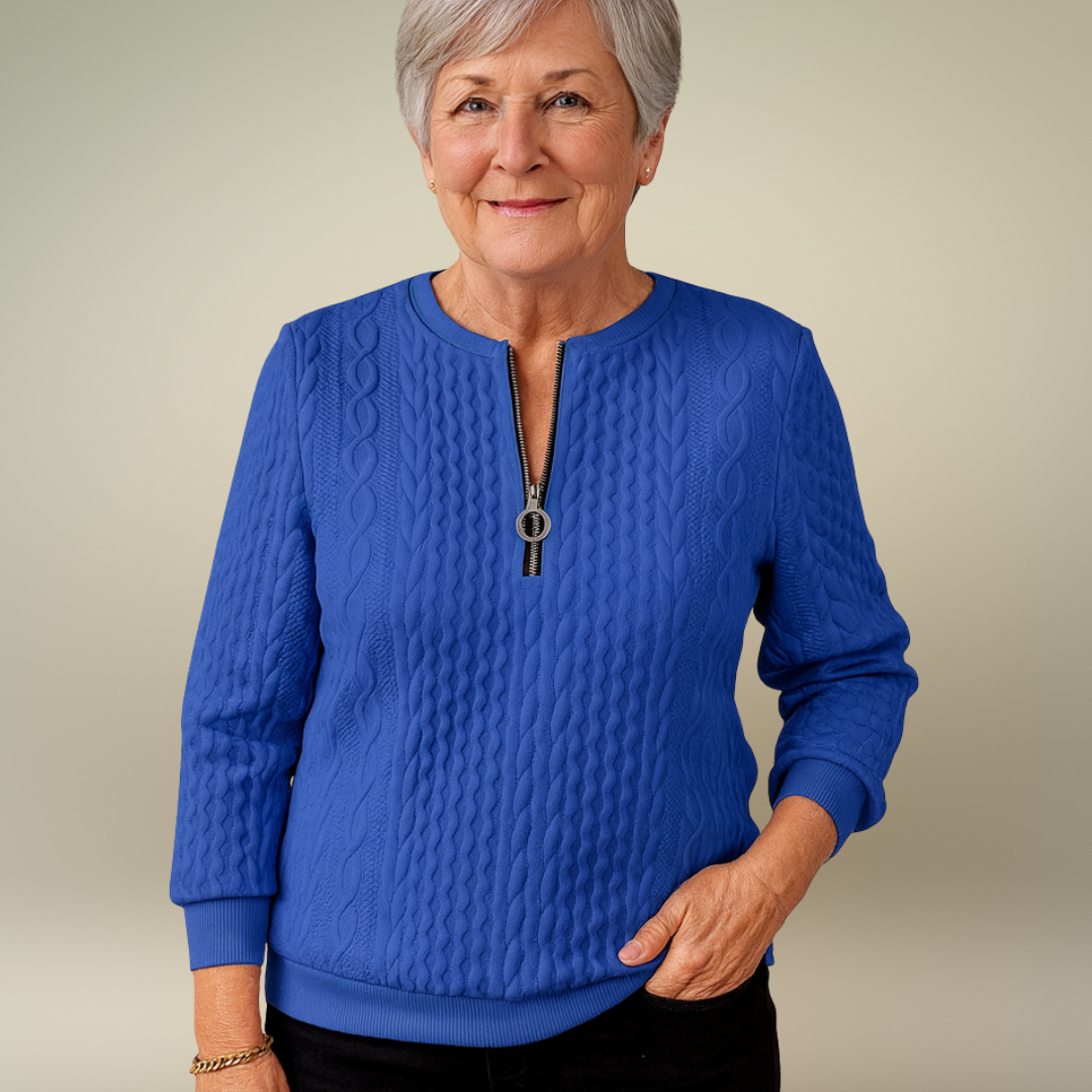 Emma | Women's Zip-Up Cable Knit Sweater