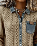 Denim Patchwork Shirt - Boho-Chic Style with Crafted Details