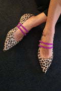 Women's LEOPARD-PRINT STRAP FLATS