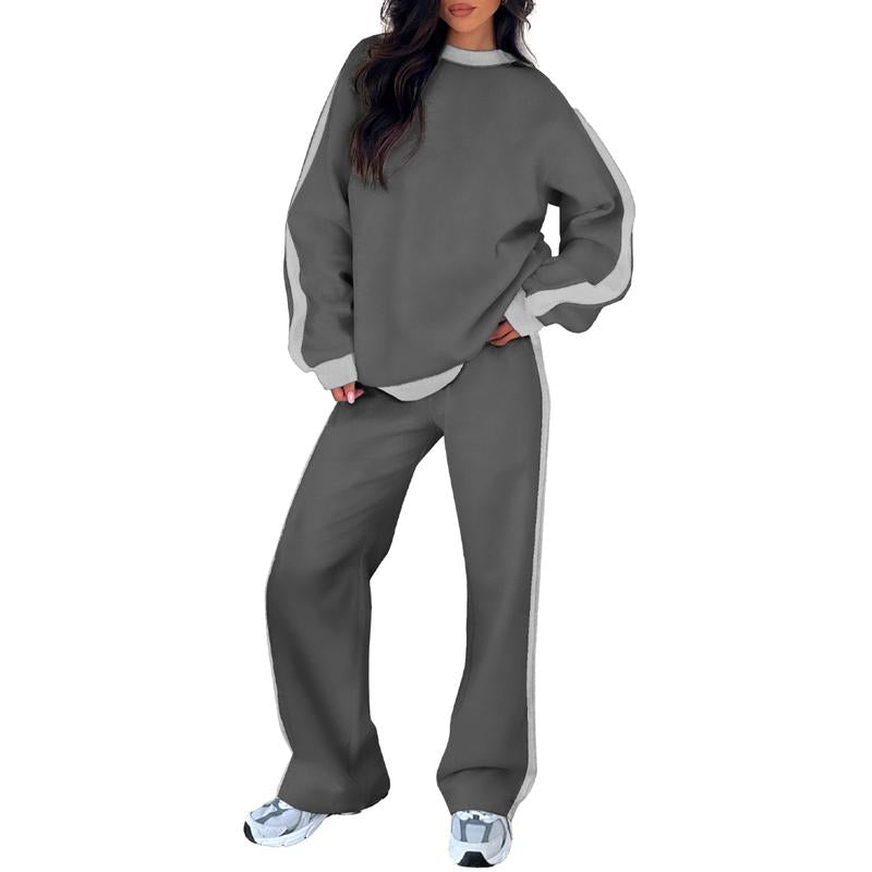 SANDI Cozy 2-Piece Lounge Set: Soft Sweatshirt & Straight-Leg Pants