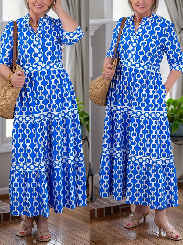 Dress : HAZEL | Chain Link Midi Dress in van Paper Favor