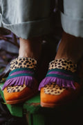 Women's LOAFER WITH FRINGES AND ANIMAL PRINT