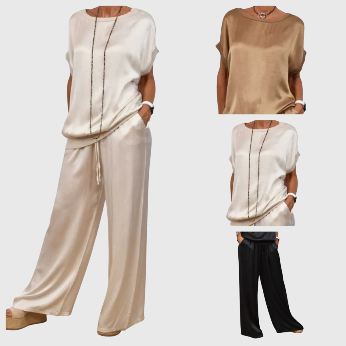 Clothing > Sets : Kayla™ | Elegant Two-Piece Set in van Paper Favor