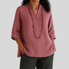 Clothing > Blouses : Nicia | Airy and Comfortable Summer Blouse in Pink van DUUWE