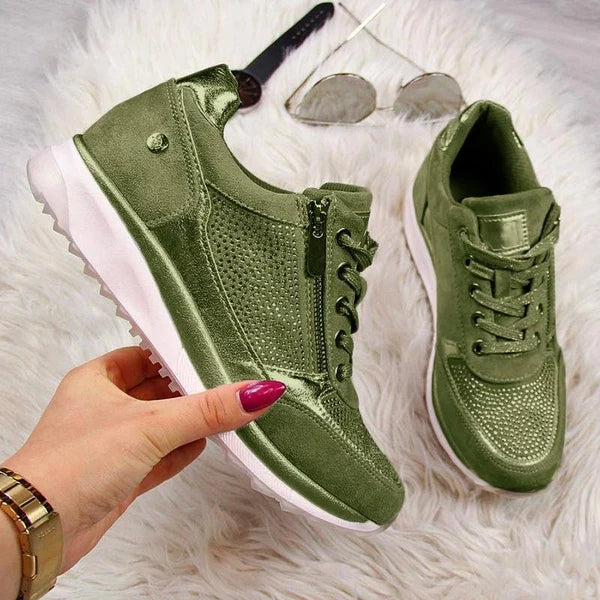 : Ginette - Zip-Up Orthopedic Sneakers in van Paper Favor