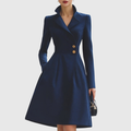 Women's Eleanor Navy Tailored Coat Dress — Sleek, Structured