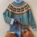 Women's Luxe Vintage Knit Sweater - Elegant & Timeless
