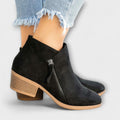 Women's Suede Boots with a Sleek Block Heel