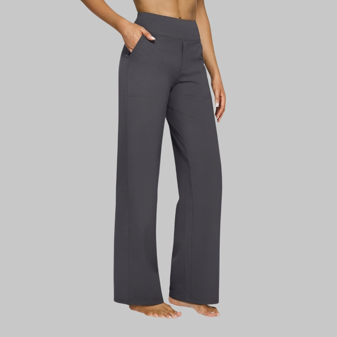 : Elara - Comfort Stretch Pants in Dark Gray van Paper Favor