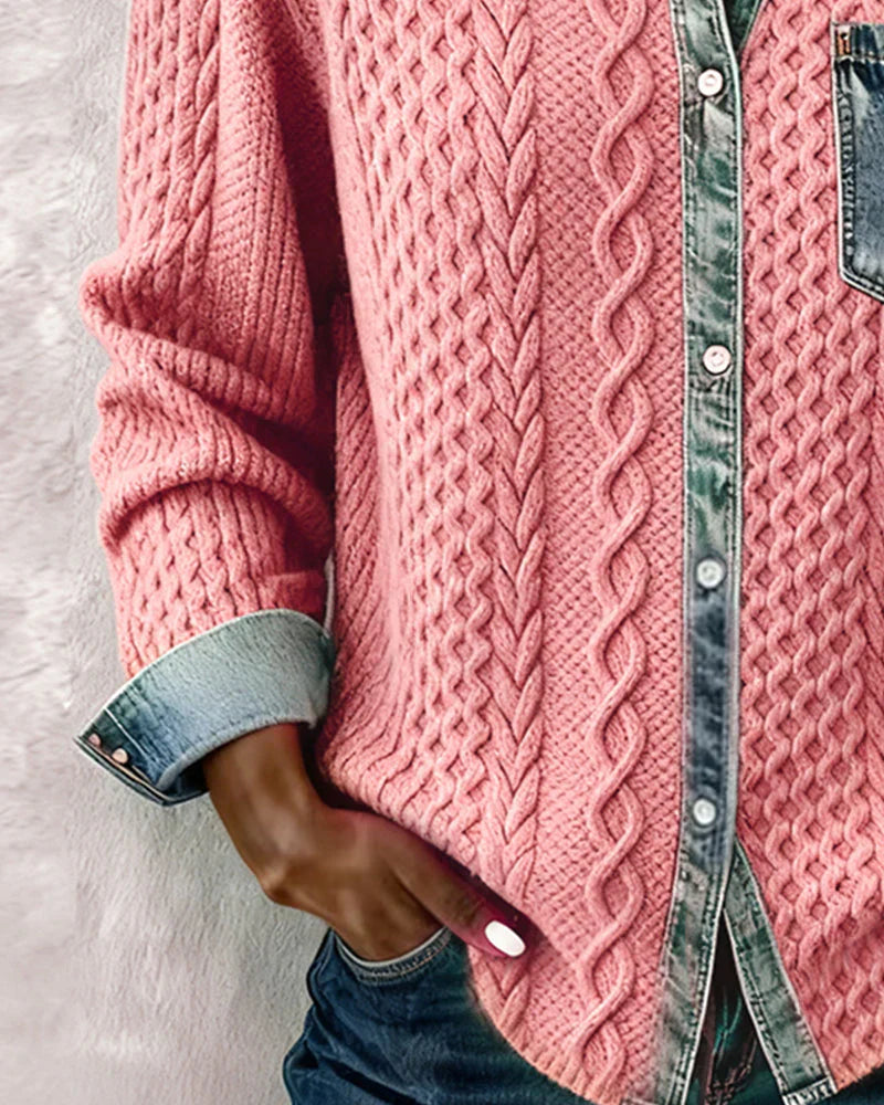 Denim Patchwork Shirt - Boho-Chic Style with Crafted Details