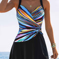 Women's Leona Striped Tankini Set – Chic, Flattering Two-Piece