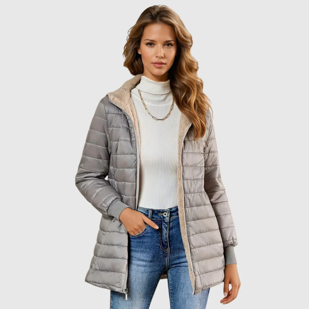 Caro Sherpa-Lined Winter Coat – Plush Warmth for Cold Weather