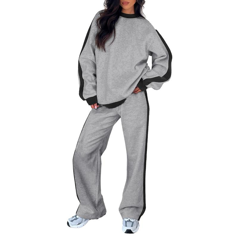 SANDI Cozy 2-Piece Lounge Set: Soft Sweatshirt & Straight-Leg Pants