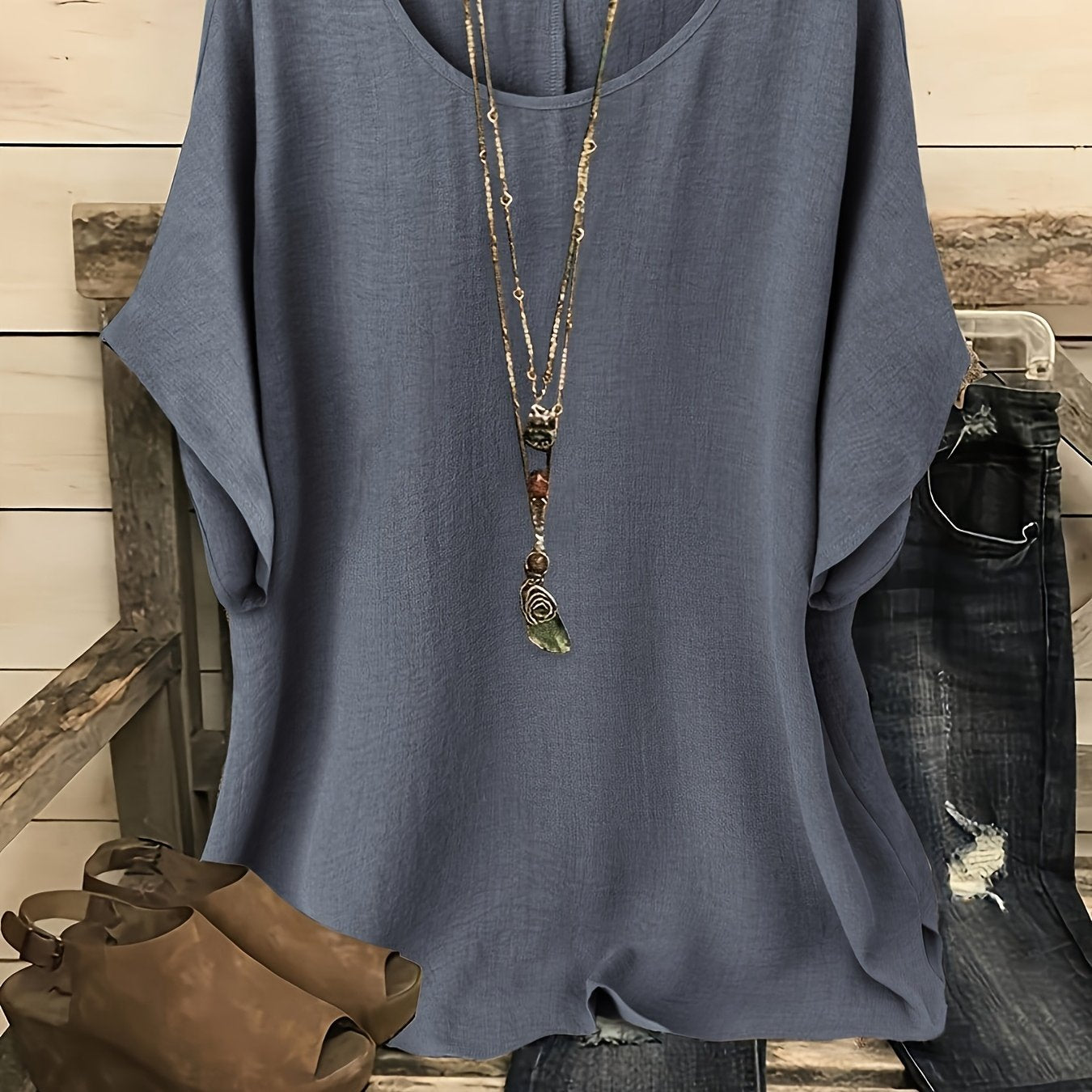 : Sienna™ | Effortless Summer Top in Space Gray van Paper Favor