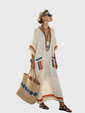 Celeste Ethereal Kaftan Robe with Aegean Detailing