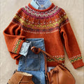 Women's Elegant Vintage Knit Sweater — Timeless Style & Cozy Comfort